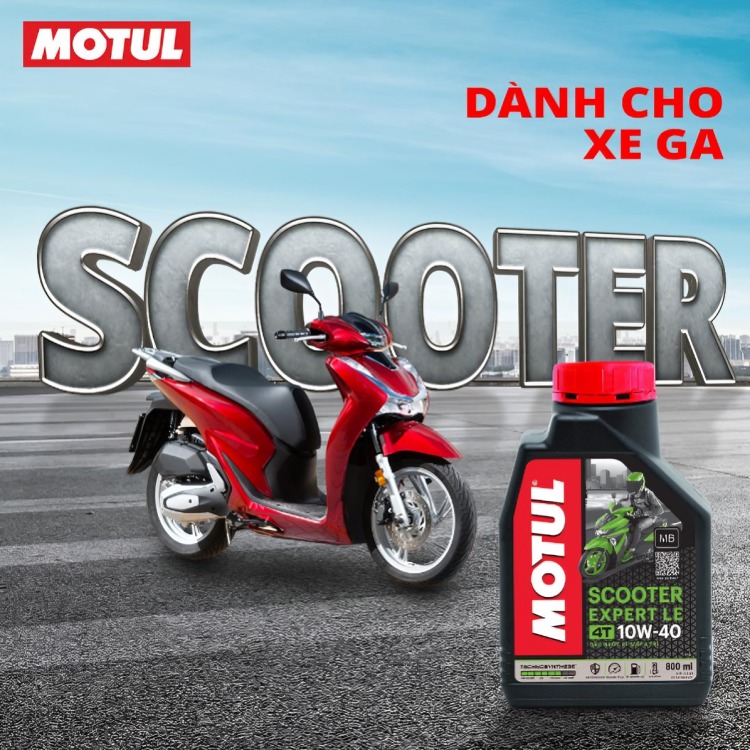 Motul Scooter Expert Le 4T 10W40: Dầu nhớt đáng tin cậy dùng cho bảo dưỡng xe ga 