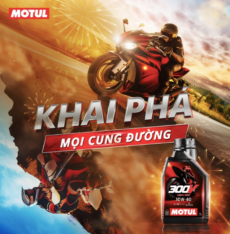 Dầu nhớt Motul 300V Road Racing 4T 10W40 cao cấp với công nghệ Ester Core độc quyền giúp bảo vệ động cơ, chịu nhiệt tốt và cải thiện hiệu suất vận hành