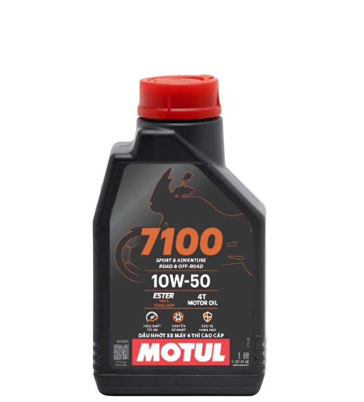 Motul 7100 4T 10W50 dầu nhớt cho xe côn tay 250cc, bảo vệ động cơ và hiệu suất tối ưu với những hành trình dài, đường trường.